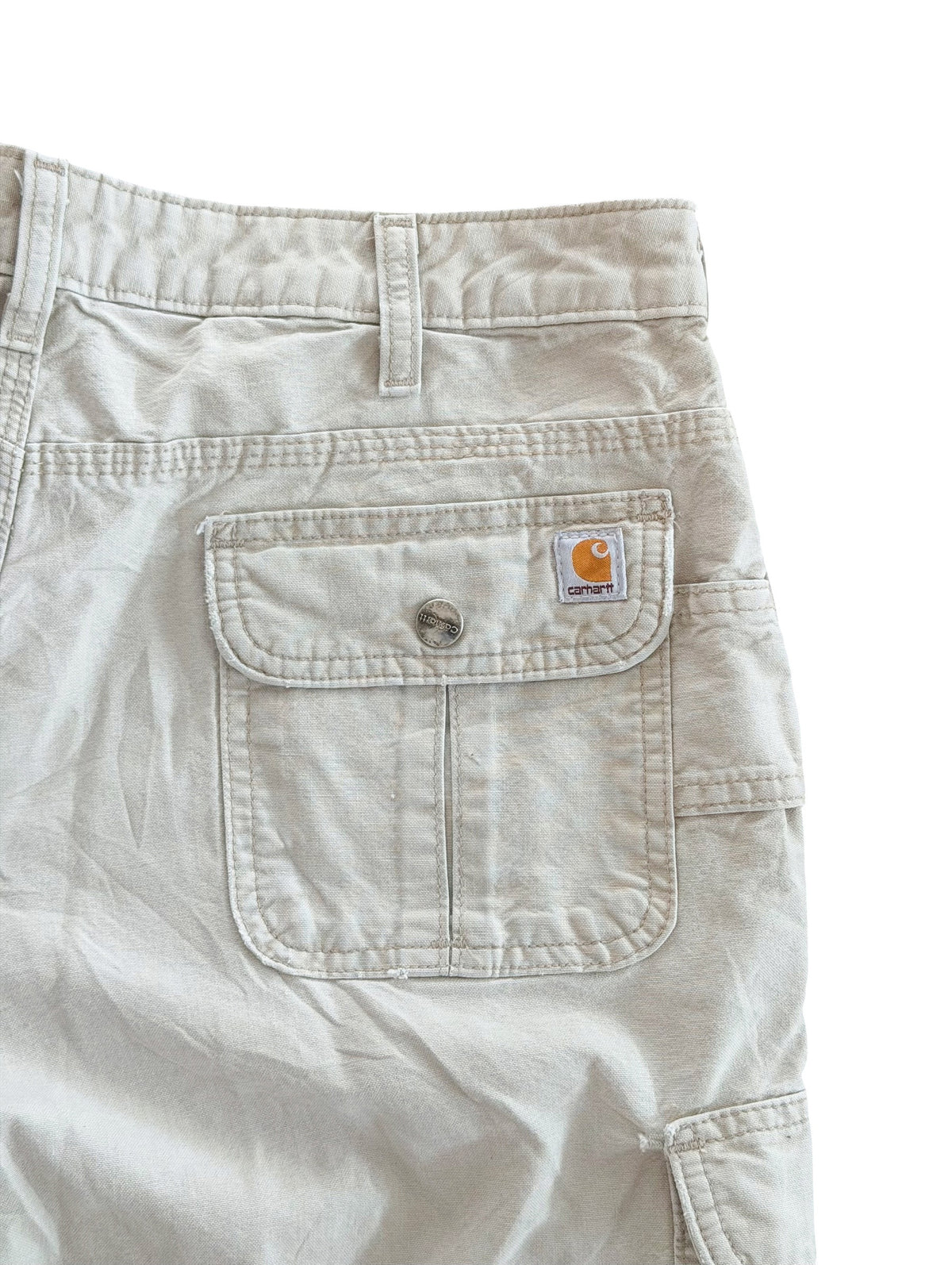 Carhartt Beige Canvas Cargo Utility Shorts, 31 W