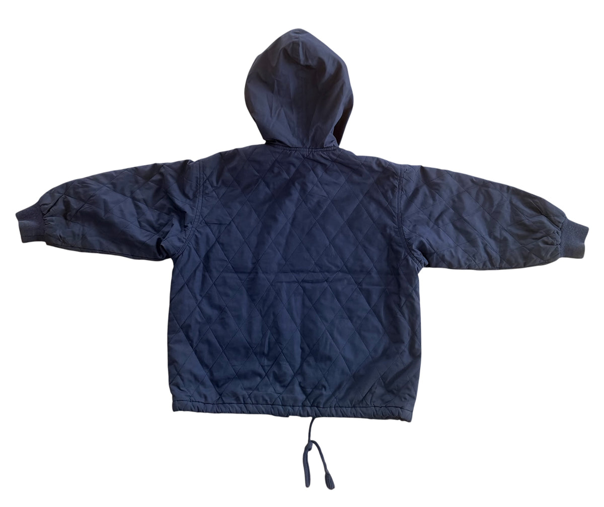 Kids Yves Saint Laurent Navy Quilted Hooded Jacket, 4 Years