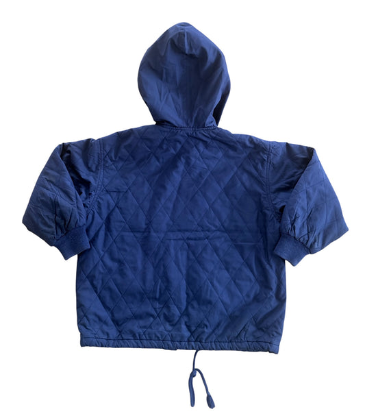 Kids Yves Saint Laurent Navy Quilted Hooded Jacket, 4 Years