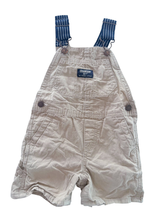 Kids OshKosh B'gosh Cream Short Overalls, 18 Months