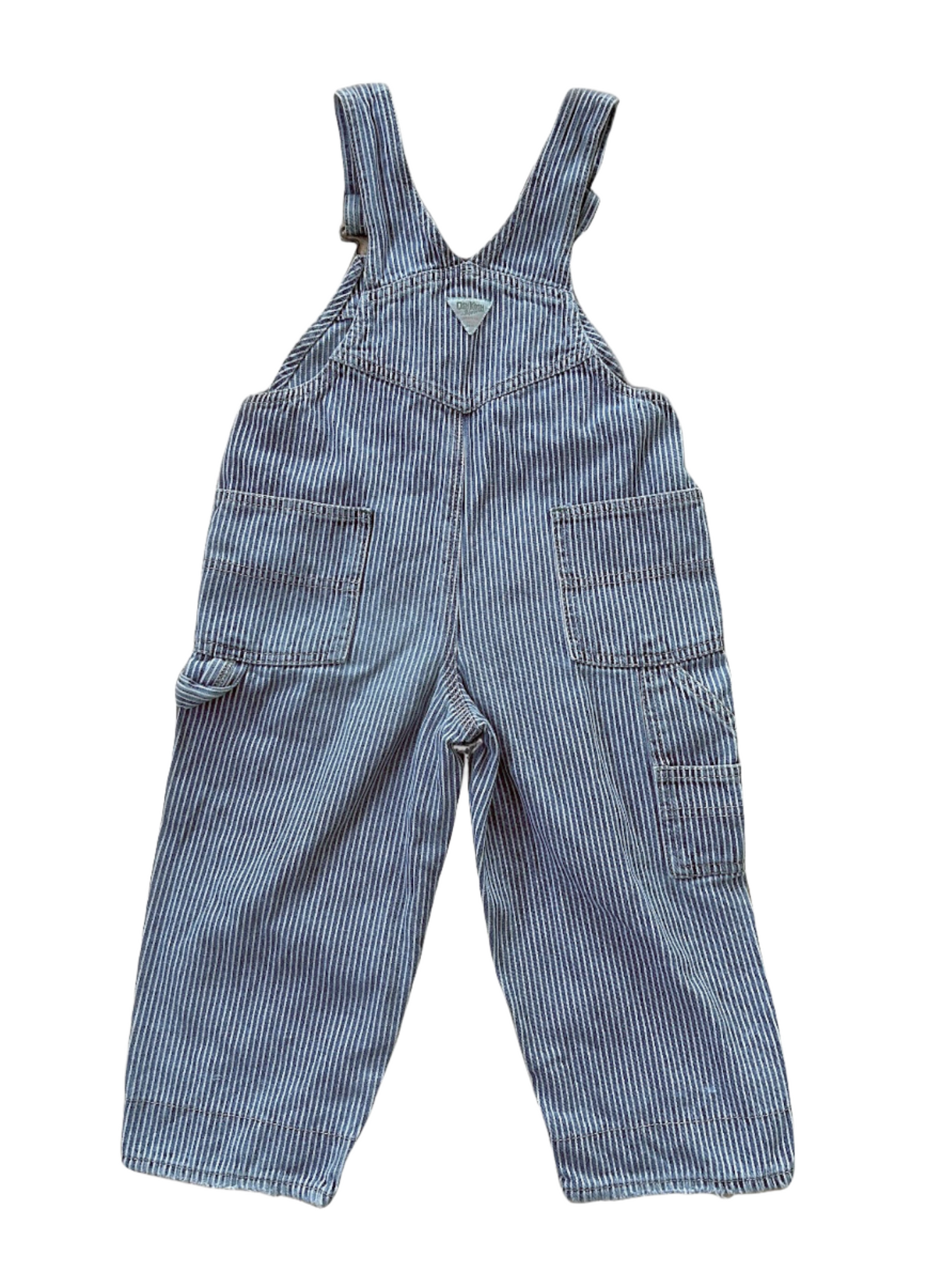 OshKosh B'Gosh Kids Denim Hickory Stripe Overalls 3 Years